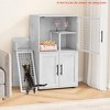 41 Inch Cat Litter Box Enclosure w/Sturdy Ladder, Double Layer Hidden Cat Washroom Furniture w/ Side Door, Modern Villa Litter Box Cabinet - 4 of 4