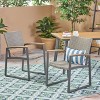 Christopher Knight Home Glasgow 2pc Wicker Dining Chairs - Gray: Weather-Resistant Aluminum Frame Patio Furniture - 2 of 4