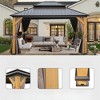 VisioGear Canopies and Gazebos, Gazebo with Double Roof Canopy, Gazebo Pavilion for Patio and Backyard, Brown, 166.44"*142.8"*122.16" - 3 of 4