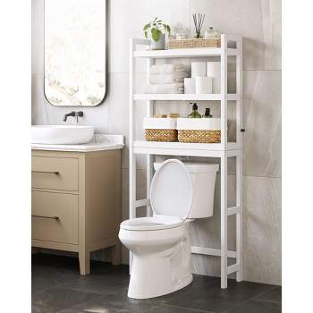 Bathroom Organizer Bamboo Adjustable 3 Tiers Floating Shelf Over The Toilet  Storage - China Bathroom Cabinet, Over The Toilet Storage