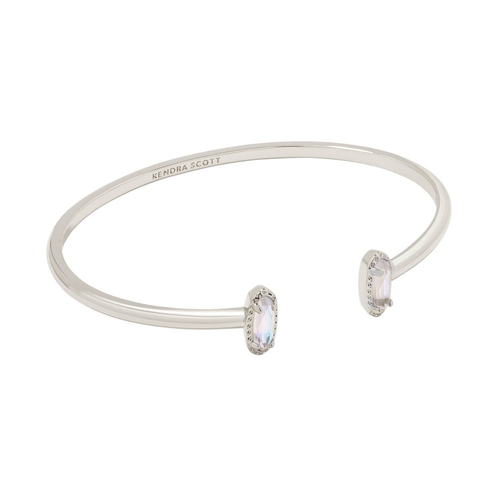 Photos - Bracelet KENDRA SCOTT Emma Dichroic Glass Rhodium Over Brass Cuff  - Silver 