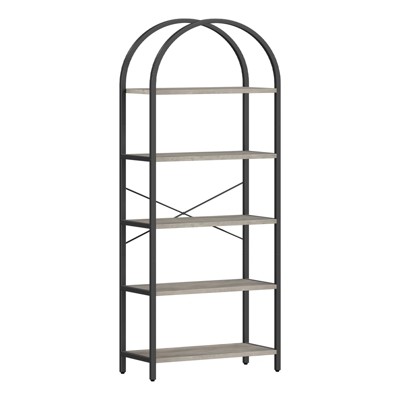 black iron frame + gray wood board