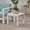 Cape Coral Aluminum Side Table White - Christopher Knight Home: Frosted Glass, Weather-Resistant Patio Furniture - 2 of 4