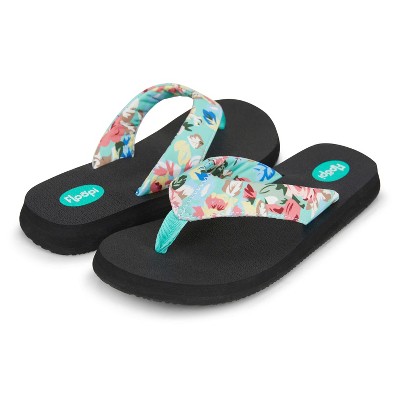 Floopi Womens Isabella Yoga Mat Floral Flip Flop Black India