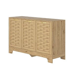 Accent Buffet Cabinet, Anti-tip Sideboard Storage Cabinet With Adjustable Shelf And 3 Doors - 1 of 4