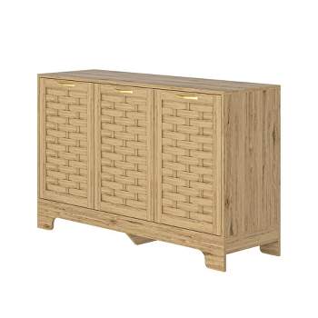 Accent Buffet Cabinet, Anti-tip Sideboard Storage Cabinet With Adjustable Shelf And 3 Doors