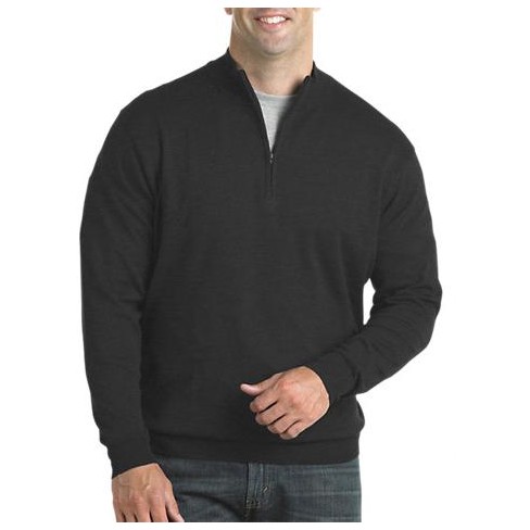 Harbor Bay Quarter Zip Pullover Sweater Men S Big And Tall Carbon Heather 3x Large Target