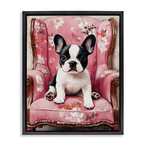 Stupell Industries Sweetest Dog Frenchie Floating Frame Canvas Art - 1 of 4