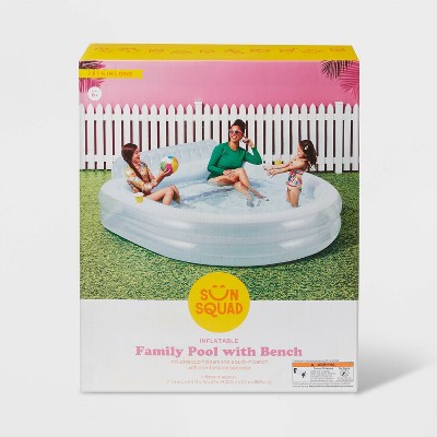 Kids&#39; Family Inflatable Pool with Bench Blue - Sun Squad&#8482;