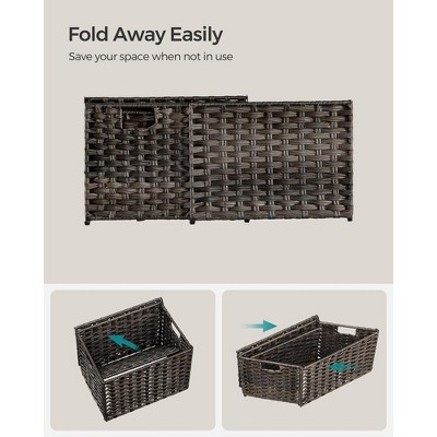 Brown Woven Storage Basket with Lid and Removable Liner