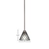 Toltec Lighting Paramount 1 - Light Pendant in  Brushed Nickel with 7" Diamond Ice Art Glass Shade - 2 of 2
