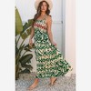Amaryllis Women’s Smocked Bodice Sleeveless Maxi Dress Geometric Pattern Wide Shoulder Straps - 4 of 4