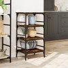vidaXL Kitchen Trolley Smoked Oak 17.7 in.x13.8 in.x35.2 in. Engineered Wood - 3 of 4