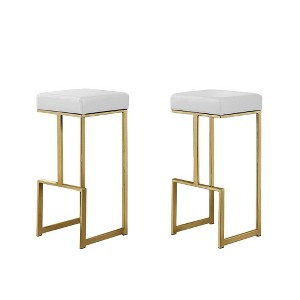 Best Master Furniture,Dorrington Modern Faux Leather Backless Bar Stool (Set of 2) - 1 of 2