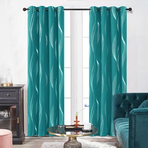 Deconovo Silver Wave Room Darkening Grommet Curtains (2 Panels) - 1 of 4