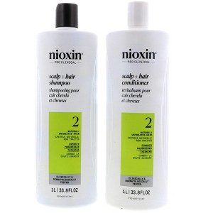 Nioxin System 2 Cleanser & Scalp Therapy Conditioner 33.8 Oz Set - 1 of 2