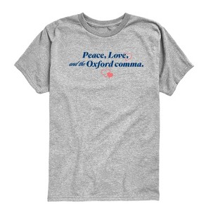 Boys' - Instant Message - Peace Love And The Oxford Comma Short Sleeve Graphic T-Shirt - 1 of 4