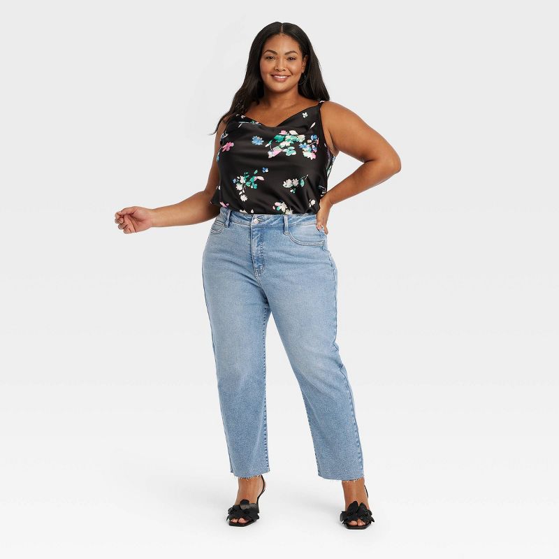 Women's High-Rise Cropped Slim Straight Jeans - Ava & Viv™, 3 of 8