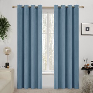 Deconovo Velvet Blackout Curtains – 2 Panels, Thermal, Grommet Top - 1 of 4