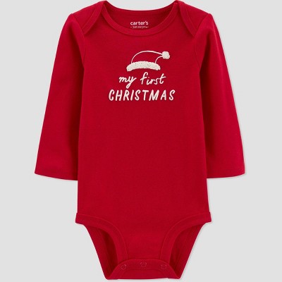 Image of Carter's Just One You®️ My First Christmas Baby Bodysuit - Red Newborn