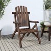 vidaXL Garden Chair Burned wood look Solid Spruce Wood Standard Durable - Dark Brown Chair - 2 of 4