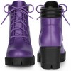 Perphy Women's Platform Lace Up Chunky Heel Ankle Combat Boots - 2 of 3