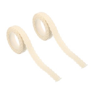 Unique Bargains Cotton Self-Adhesive Lace Ribbon for DIY Scrapbooking 2 Pcs - 1 of 4