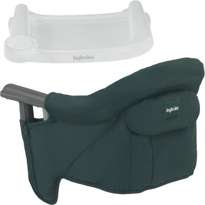 Image of Inglesina - Fast Table Chair with Fast Tray: Hook On Portable High Chair for Babies and Toddlers - Includes Snap On Tray, Dark Green