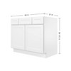 HOMLUX Easy-DIY 2-Drawer Ready to Assemble Bath Vanity Cabinet without Top in Shaker White - 2 of 4