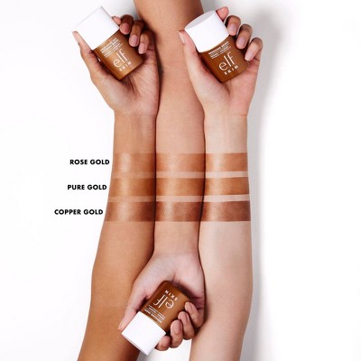 E.l.f. SKIN Bronzing Drops Mini - Flüssiger Bronzer Für Gesicht & Körper, Mit Vitamin E, Vegan, Farbe Pure Gold