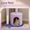 Angel Sar 33in Purple Cat Tree with Condo & Curved Perch, Multi-Level Cat Tower with Scratching Posts, Padded Bed for Indoor Cats & Kittens, Purple - 2 of 4