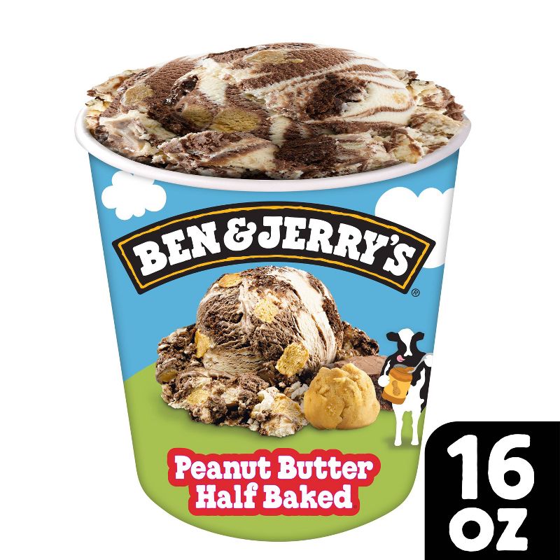 Ben &#38; Jerry&#39;s Peanut Butter Half Baked Chocolate &#38; Peanut Butter Ice Cream - 16oz, 1 of 11