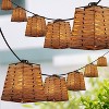 JONATHAN Y Quinn 10' 10-Light Incandescent G40 SQ Bamboo Shaded String Lights: UL Listed, Indoor/Outdoor Use - image 2 of 4