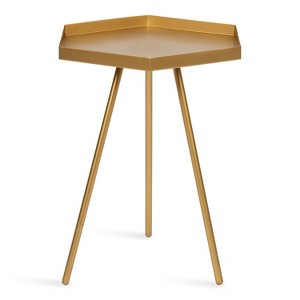 Kate and Laurel Kashvi Hexagon Metal Side Table, 17x15x20, Gold - 1 of 4