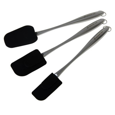 Wolfgang Puck 3-piece Silicone Spatula Refurbished Black