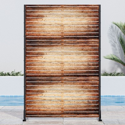 PexFix 72 in. x 47 in. Outdoor Privacy Rectangle Screen Galvanized Steel Panel Divider in Brown
