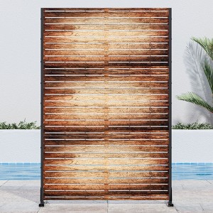 PexFix 72 in. x 47 in. Outdoor Privacy Rectangle Screen Galvanized Steel Panel Divider in Brown - 1 of 4
