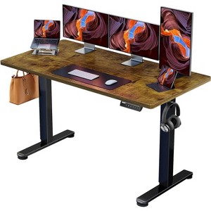 ErGear Height Adjustable Electric Standing Desk, 63 x 28 Inches Sit Stand up Desk, Large Memory Computer Home Office Desk with Two-Piece Desktop - 1 of 4