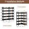 Corner Bookshelf, 5 Tier Convertible Corner Book Shelf, Modern Industrial Bookcase, L Shaped Storage Display Shelf for Home Office - 2 of 4