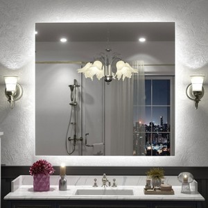 Apmir Super Bright 192 LEDs/m Back LED Lighted Anti-Fog Tempered Glass Bathroom/Vanity Mirror with ETL & 3-Year Warranty - 1 of 4