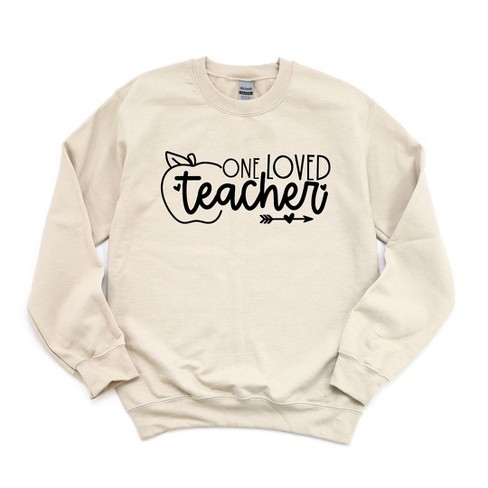 Simply Sage Market Women's Graphic Sweatshirt One Loved Teacher Apple - image 1 of 3