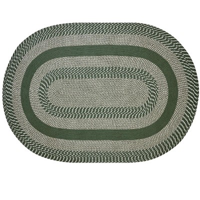 Sage Braided Oval Synthetic Reversible Rug