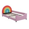 Sapphtopaz Upholstered Twin Bed Frame Platform Bed with Wood Headboard for Boys & Girls, Teens, Bedroom Furniture, No Box Spring Needed - 4 of 4