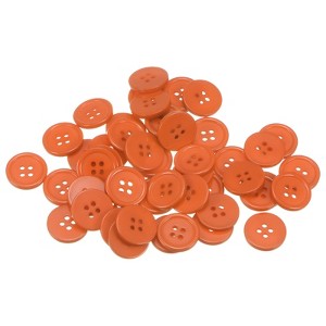 Unique Bargains Resin Craft Snap Round Flat 4-Hole Sewing Buttons 50 Pcs - 1 of 4