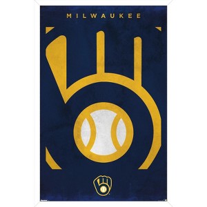 Trends International MLB Milwaukee Brewers - Logo 25 Framed Wall Poster Prints - 1 of 4