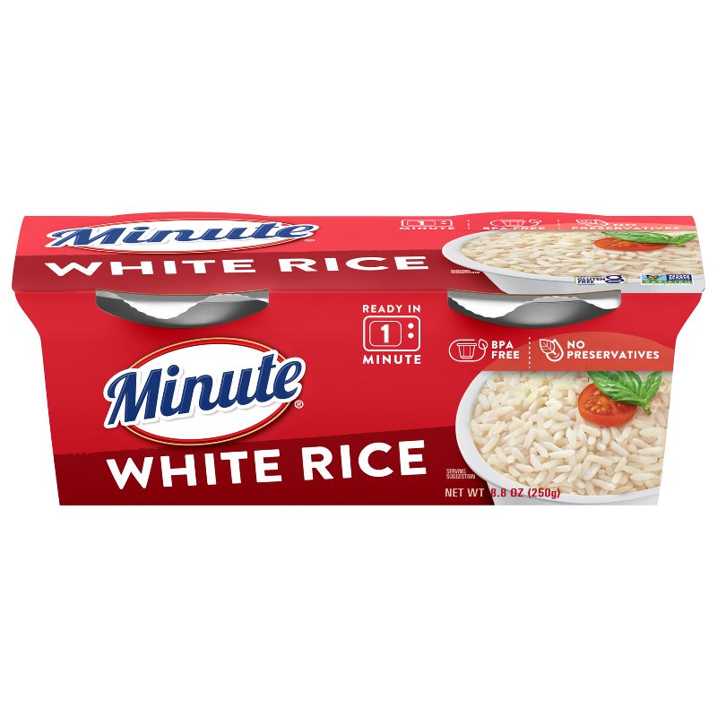 Minute Rice Gluten Free Grain Microwaveable White Rice Bowl - 8.8oz/2ct, 1 of 11