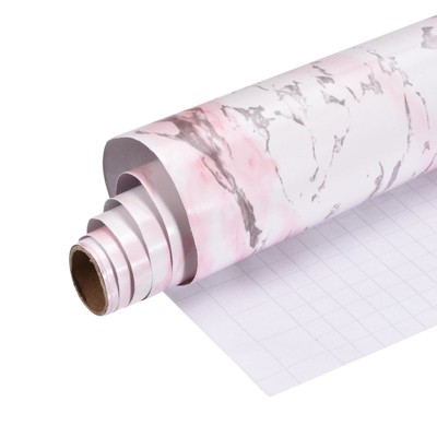 Unique Bargains Marble Contact Paper, 37.4"x23.62" PVC Sticky Wallpaper Pink Marble