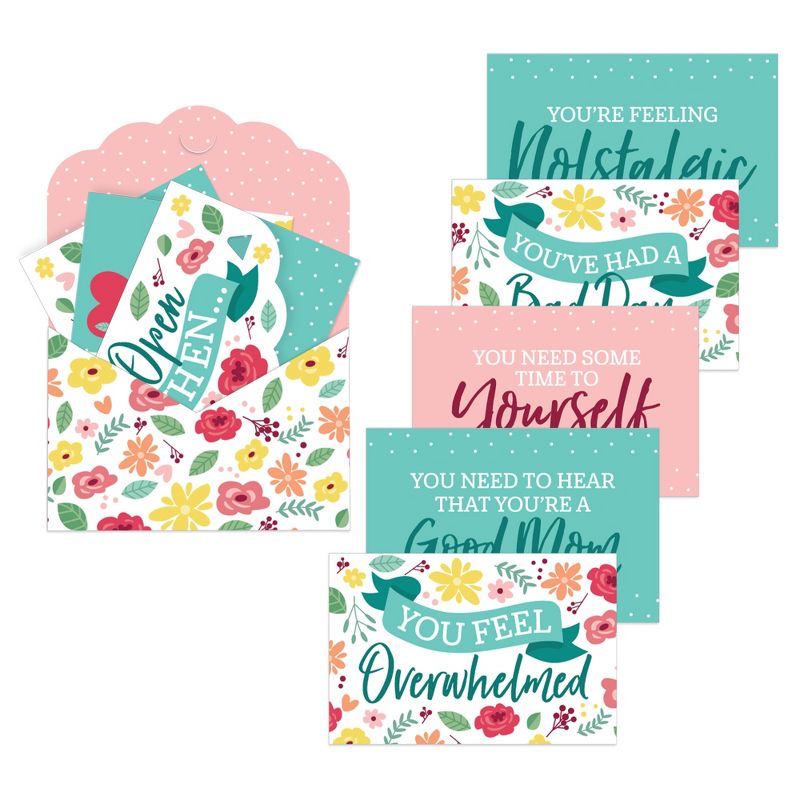 Big Dot of Happiness Colorful Floral Happy Mother's Day - Cards for Mom Gift Box Kit - Open When Letters - Set of 8, 1 of 10