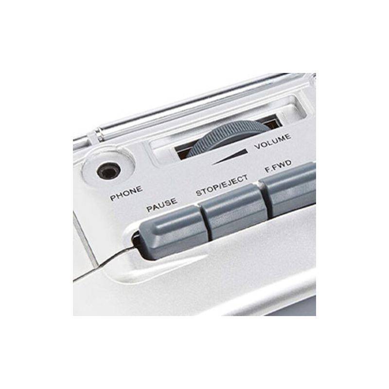 GPO Retro GPO9401 9401 Portable AM/FM Radio Cassette Recorder Player - Silver, 3 of 7