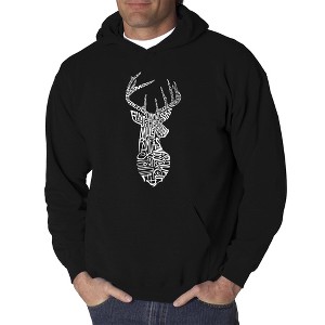 LA Pop Art Men's Word Art Hooded Sweatshirt - Types of Deer - 1 of 4